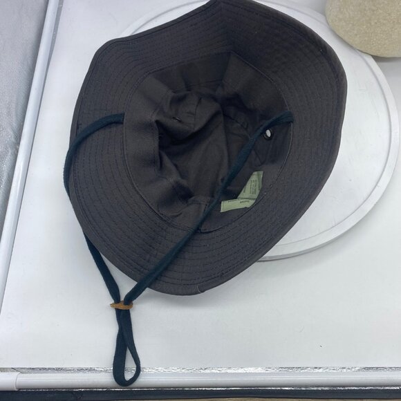 Black Military Style Boonie Hat 7.5 Hot Weather 100% Cotton Adjustable Strap - Picture 5 of 6